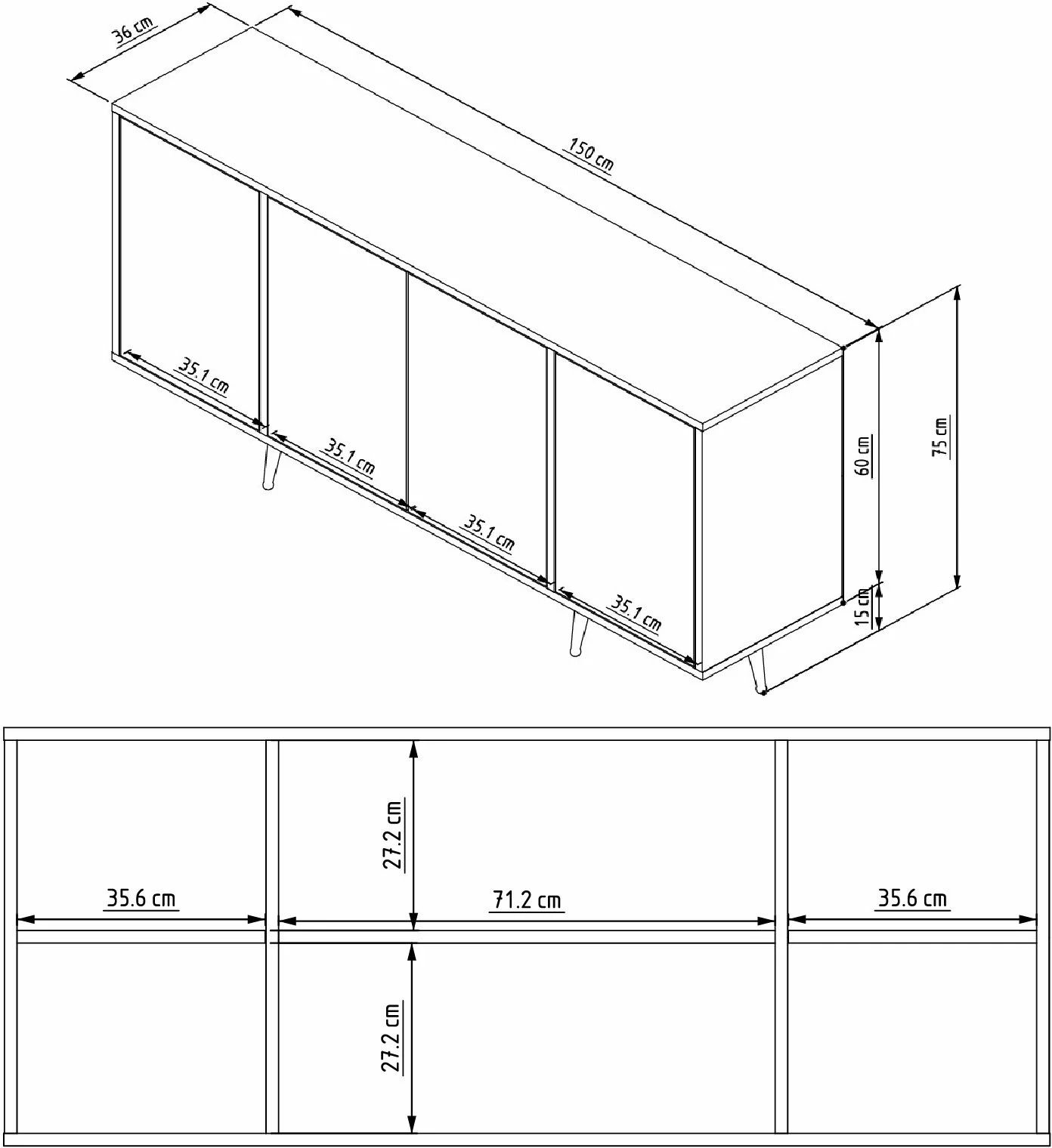 Konsolë Skye Decor, Arven, e bardhë