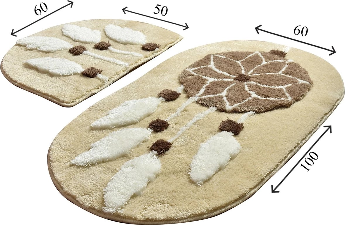 Set tapetë banjoje akrilik (2 copë), Mijolnir, Rüya, ngjyrë kafe Set tapetë banjoje akrilik (2 copë), Mijolnir, Rüya, ngjyrë kafe