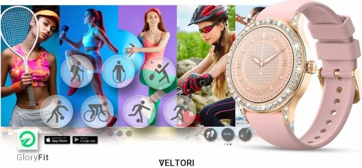 Smartwatch për femra VELTORI, rozë