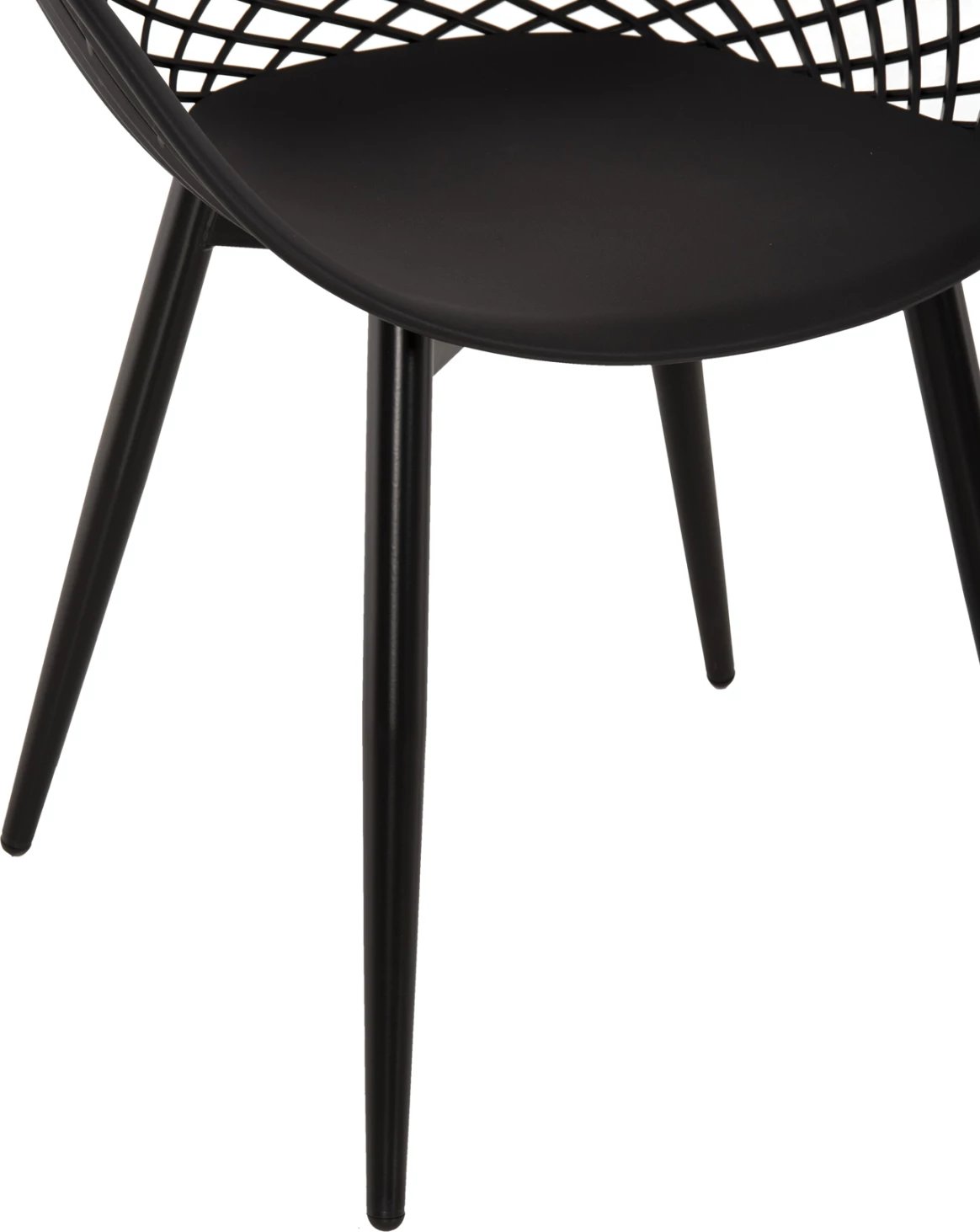 Karrige ARIADNE FH8001.22 polipropileni e zezë - këmbë metali të zeza 63x56x80Hcm., set prej 4 copësh