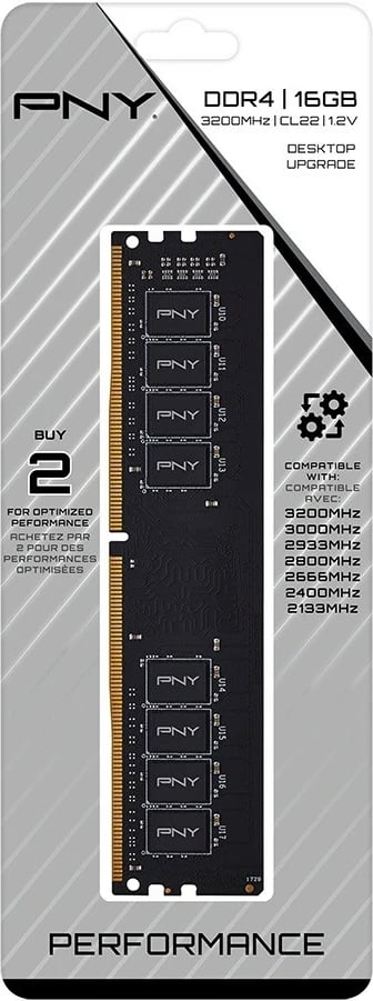 RAM Memorje PNY MD16GSD43200-TB, 16GB, DDR4, 3200MHz, DIMM