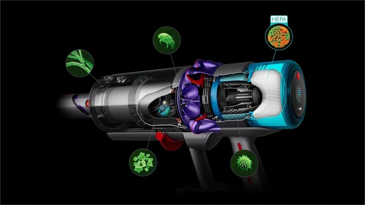 Fshesë vertikale Dyson Gen5detect Absolute, pa qese, ngjyrë vjollcë