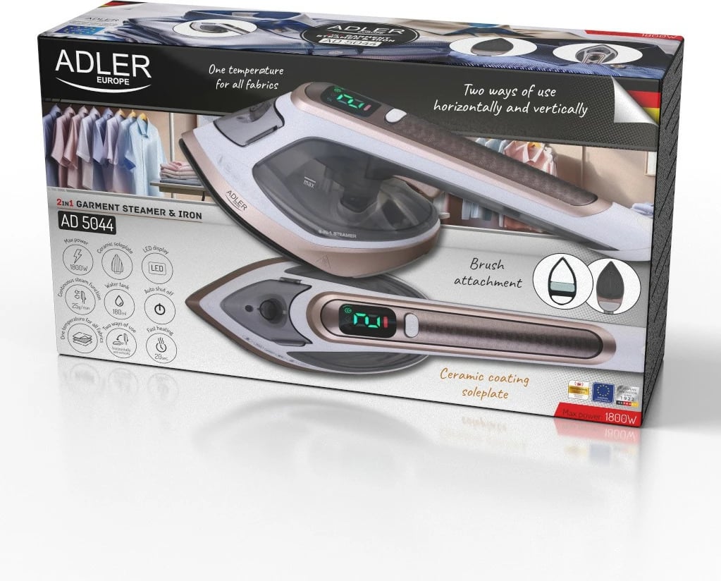 Avullore rrobash & hekur Adler AD5044 1800 W 25 g/min 180 ml ari-bardhë