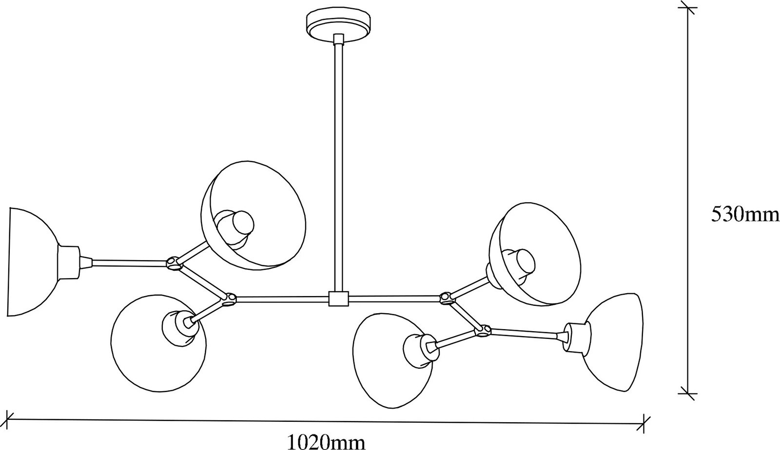 Llambë tavani industriale, ngjyrë e zezë, Dram - 1101