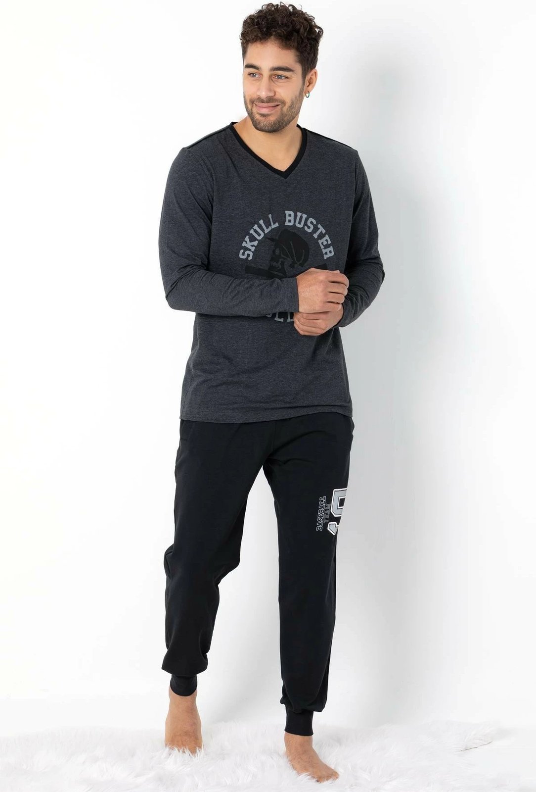 Set pizhamash për burra, Jumeon, anthracite, 002-000692004, XL/XXL