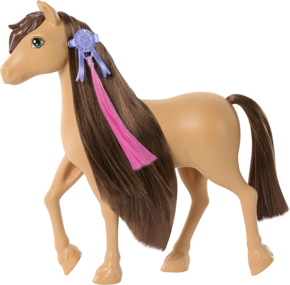 Lodër kalë Barbie Mysteries The Great Horse Chase Pepper me flokë të gjatë për stilim, Bezhe/Kafe