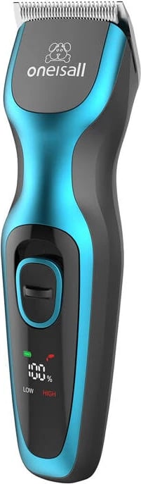 Makinë prerëse për kafshë Oneisall DTJ-001, 2000 mAh, e zezë/blu, set aksesorësh