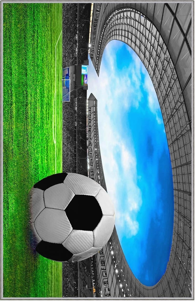 Qilim me dizajn futbolli, shumëngjyrësh, 120x180cm, Eexfab782