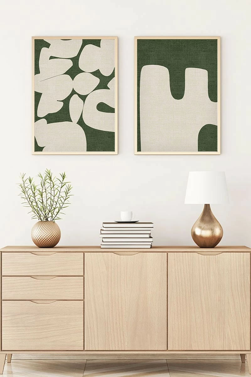 Pikturë dekorative me kornizë MDF (2 copë), Wallity, Huhu202, 35x50cm