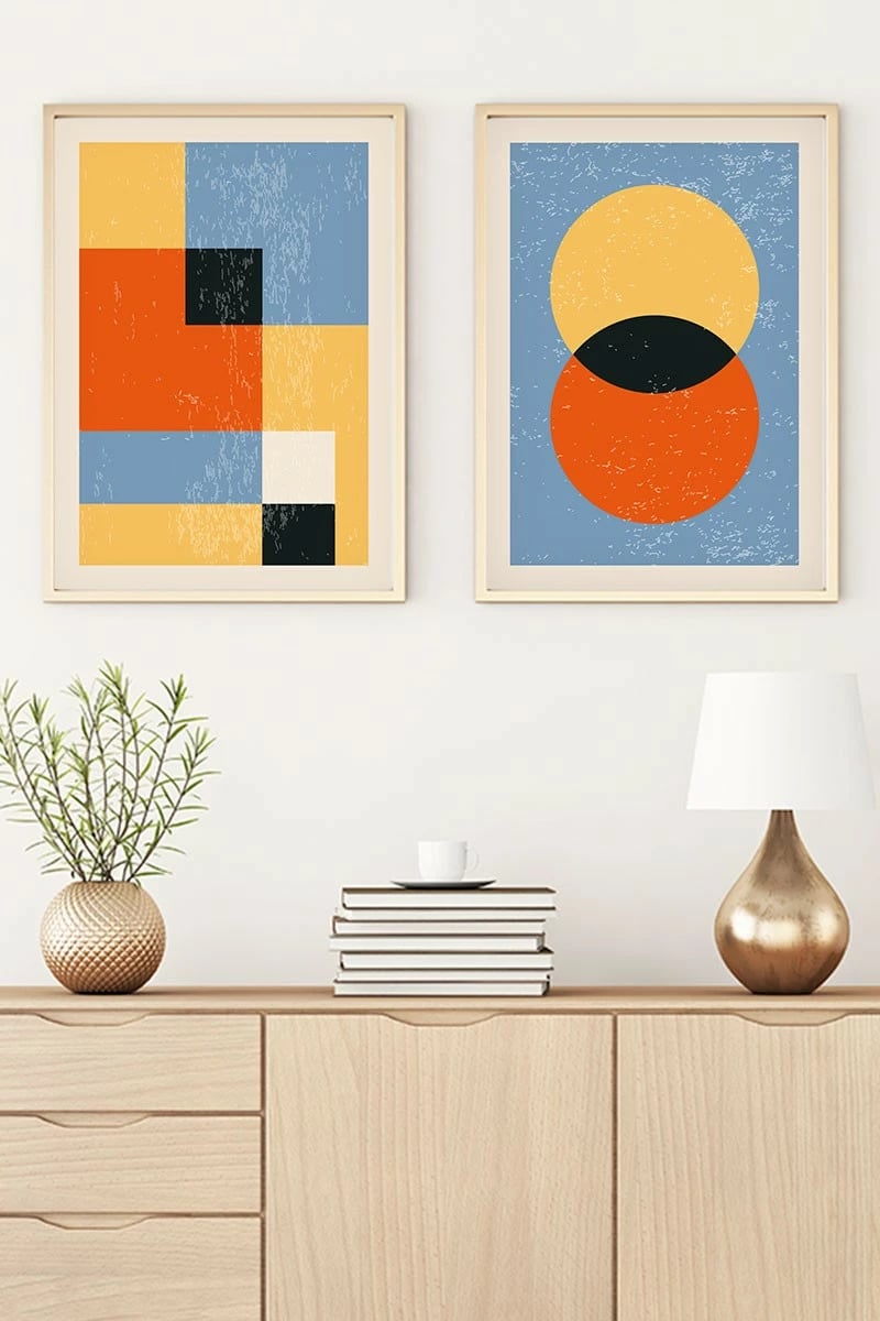 Pikturë dekorative me kornizë MDF (2 copë), Wallity, Huhu17, 70x50