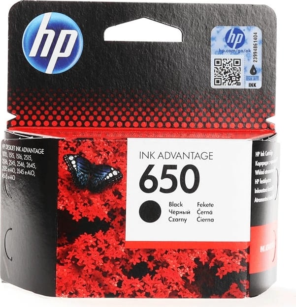 Kartrixh bojë HP 650 CZ101AE, 13.5 ml, deri 360 faqe, e zezë