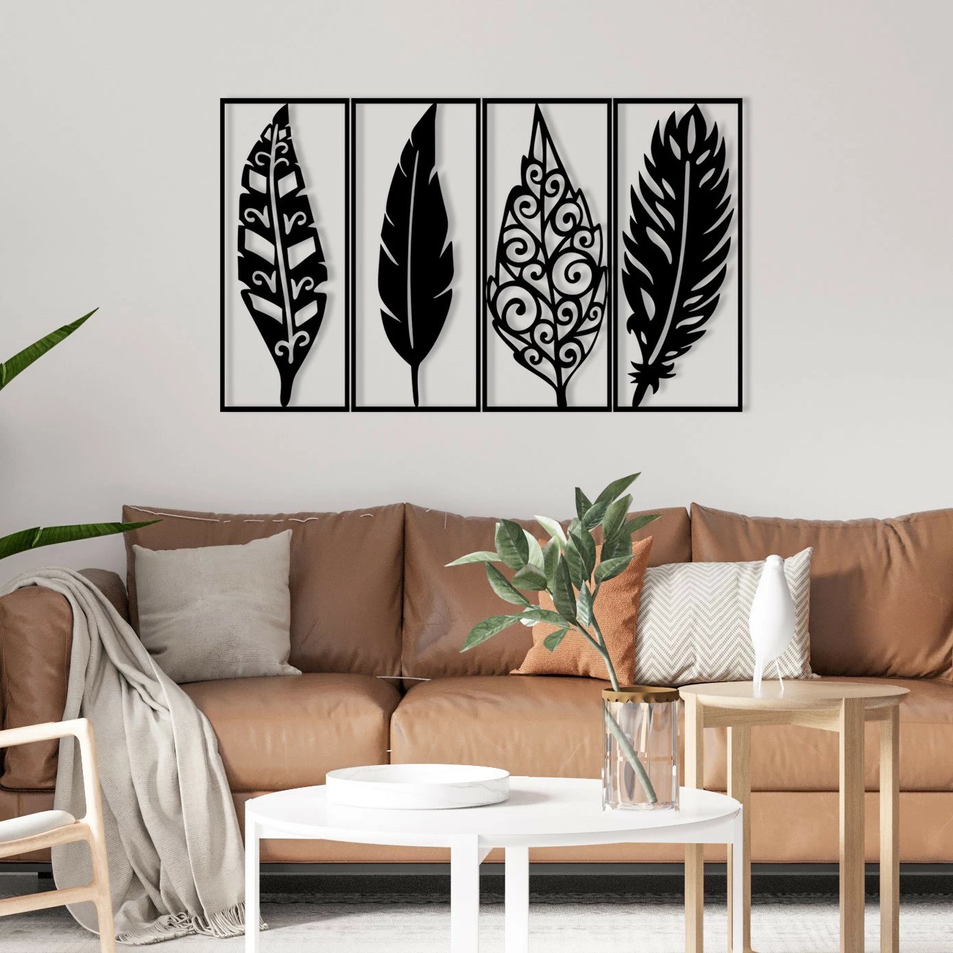 Aksesor dekorativ metalik për mur Wallity, Safderun, ngjyrë e zezë, 100x60cm