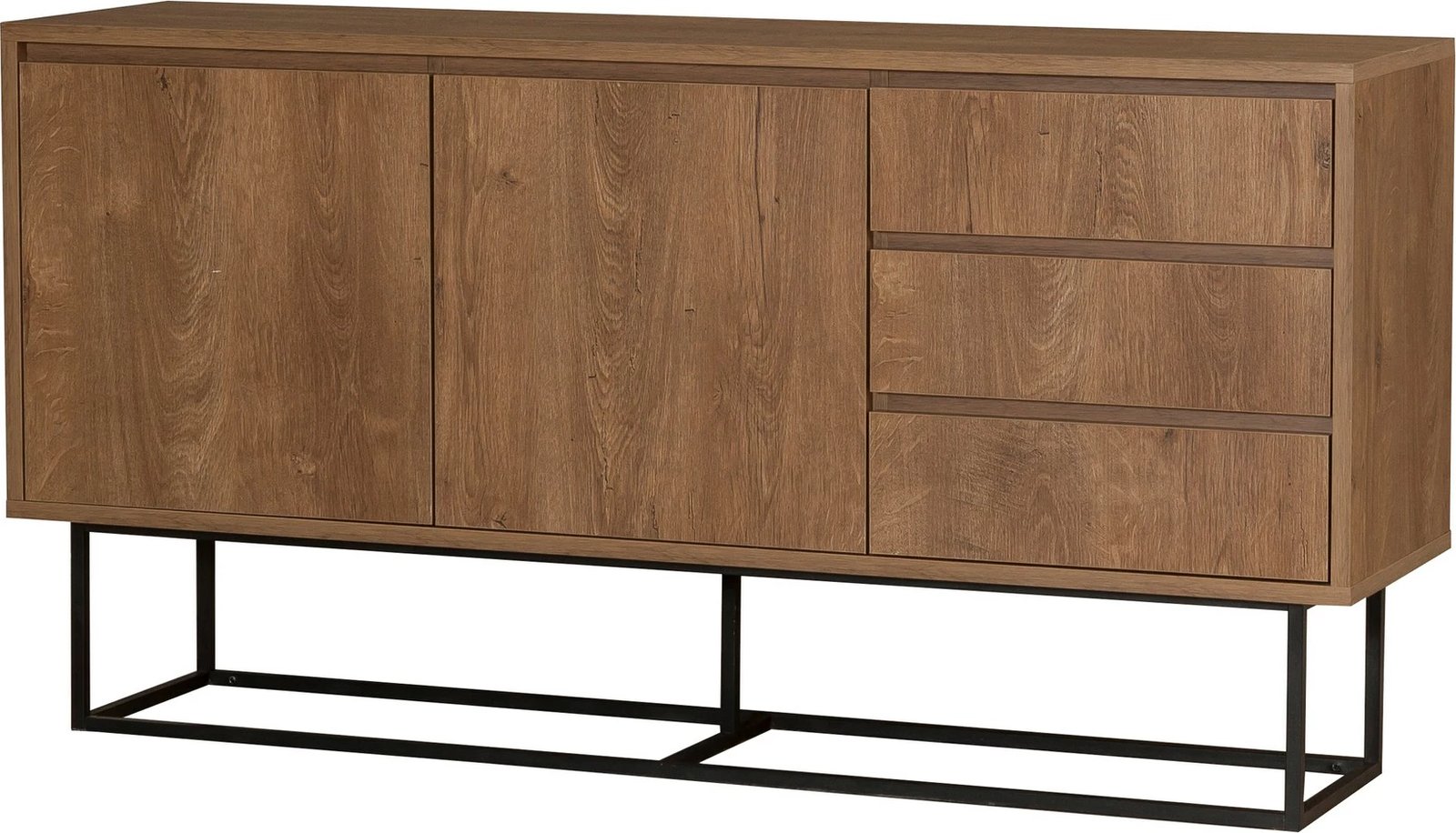 Set mobiljesh për dhomë dite, Laxus Takım 20, ngjyrë arre dhe e zezë