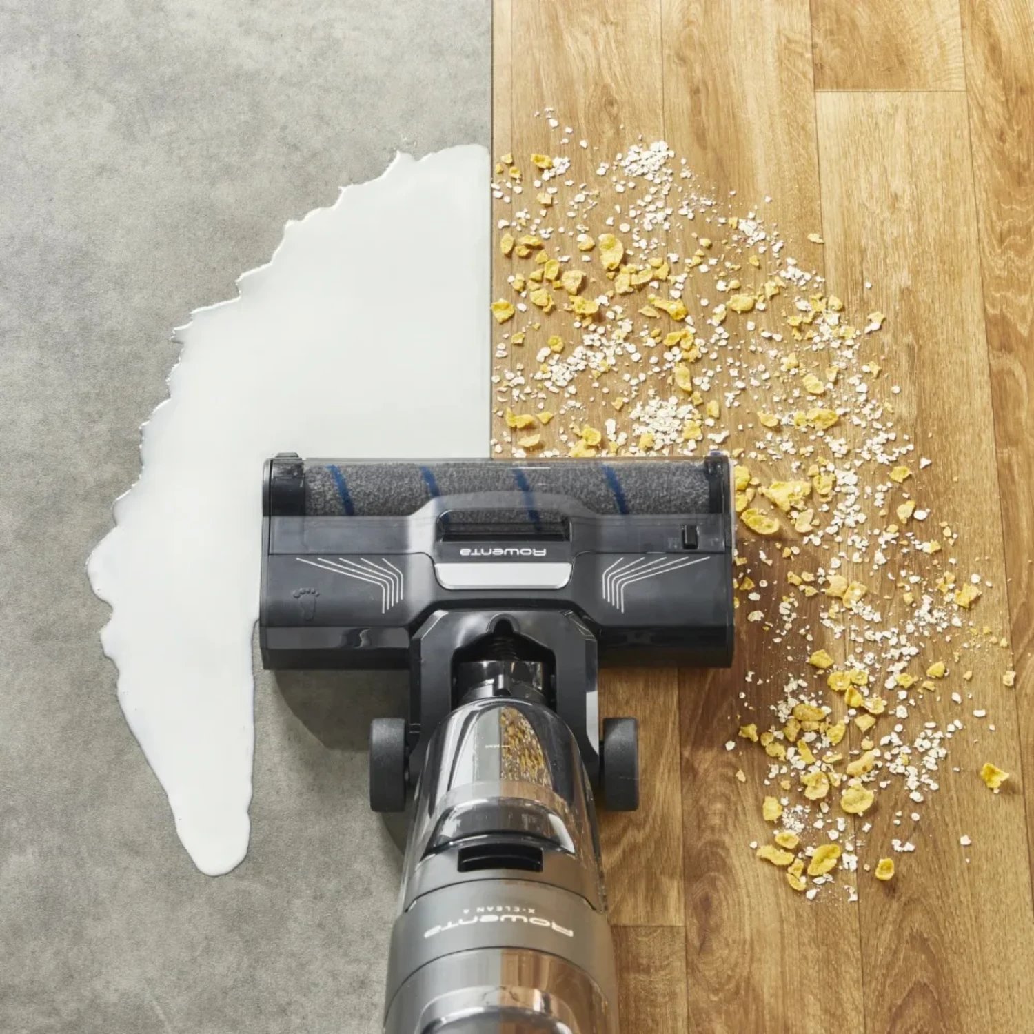 Fshesë vertikale pa kabllo, Rowenta X-Clean 4 GZ5035WO, thithje dhe larje në një kalim, kohë pune deri në 50 min, detektim inteligjent i papastërtisë, set