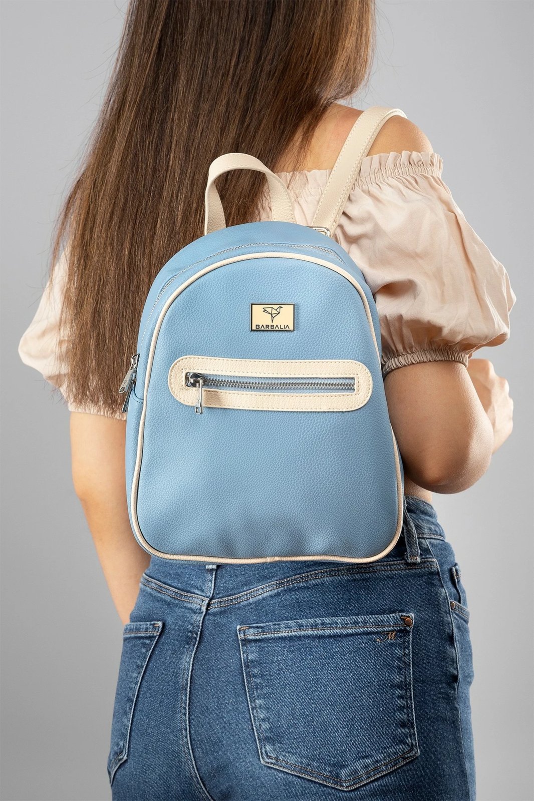 Çantë shpine Oslo, ngjyrë kaltër-bezhë, Zoozie Bags