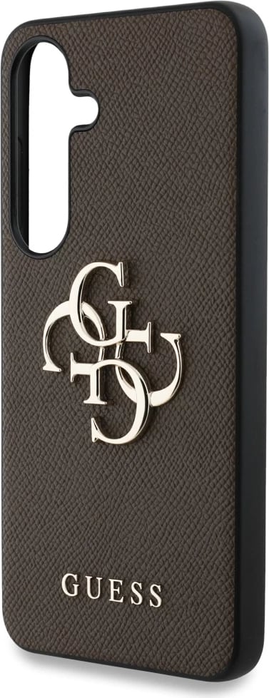 Mbështjellës Guess Grained Big 4G Logo Small Classic Logo për Samsung Galaxy S25 Plus, Kafe