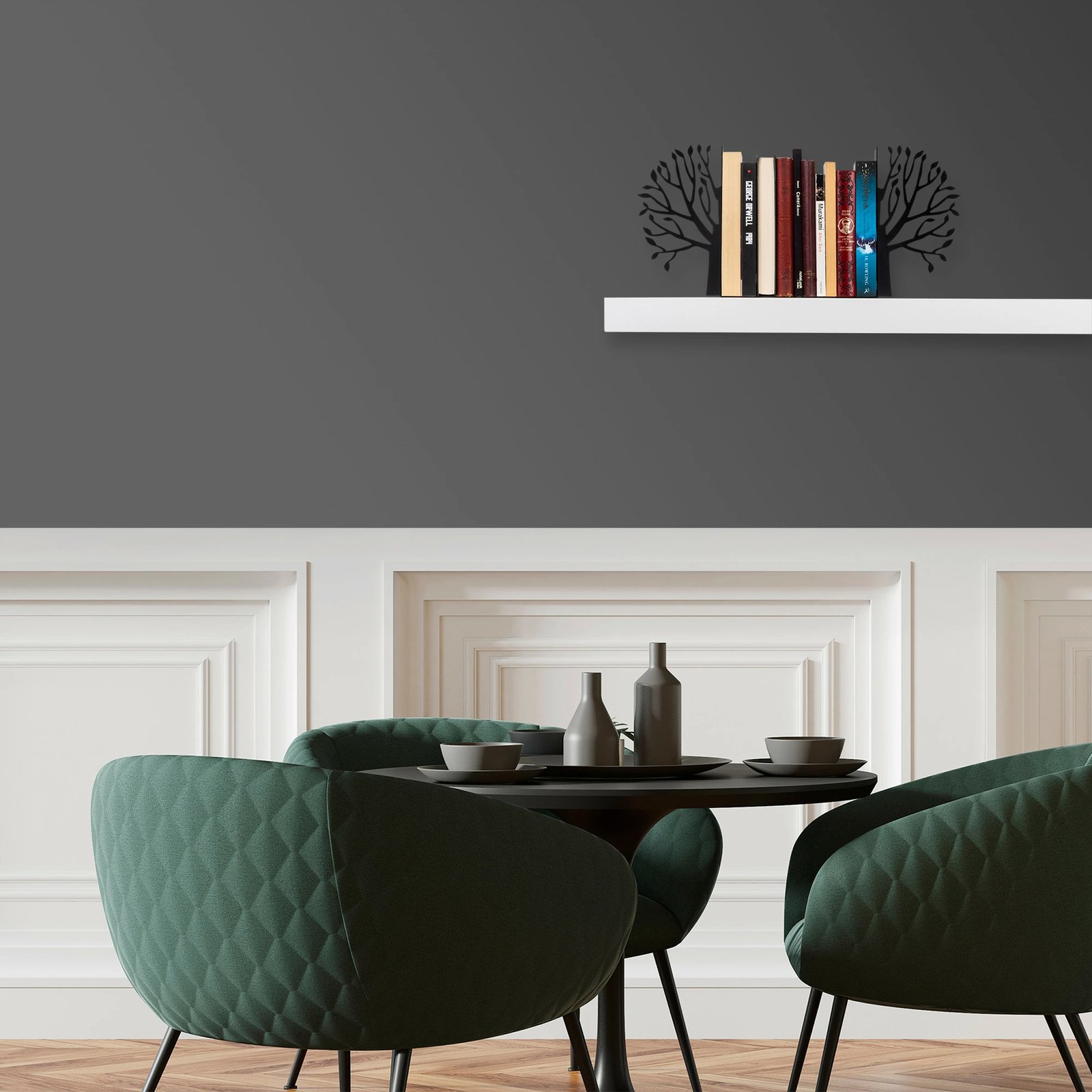 Mbajtës librash metalik Aberto Design, i zi Mbajtës librash metalik Aberto Design, i zi