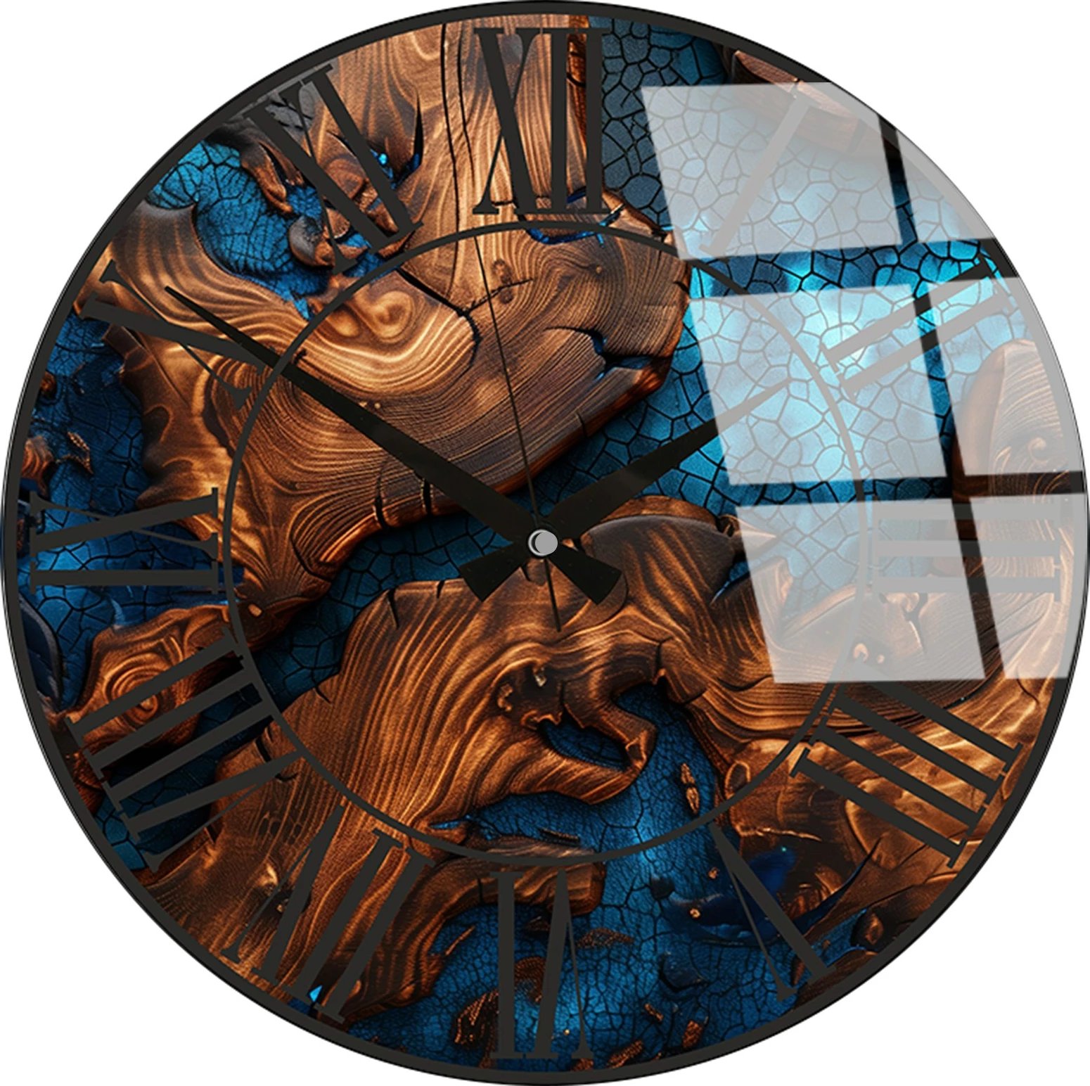 Orë muri dekorative prej xhami, Wallity, Huhu332, 40x40cm