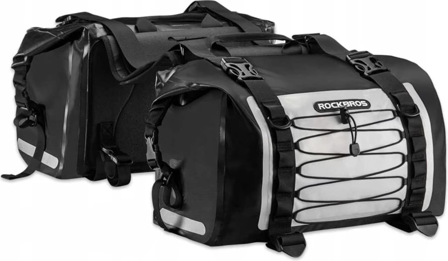 Çantë motoçiklete Rockbros AS-010BGR, 60L, PVC, Gri, e papërshkueshme nga uji