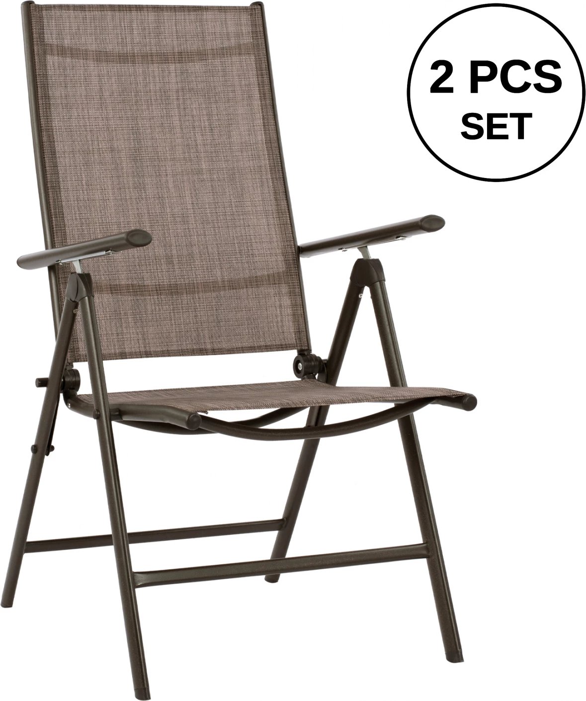 Karrige palosëse 7 vende, metalike, ngjyrë kafe me tekstilene kafe, FH5700.02, 55x70x103 cm, set prej 2 copë
