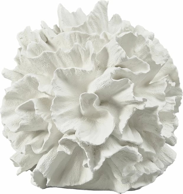 Dekor korali, polirezine, i bardhë, 24x25x24cm