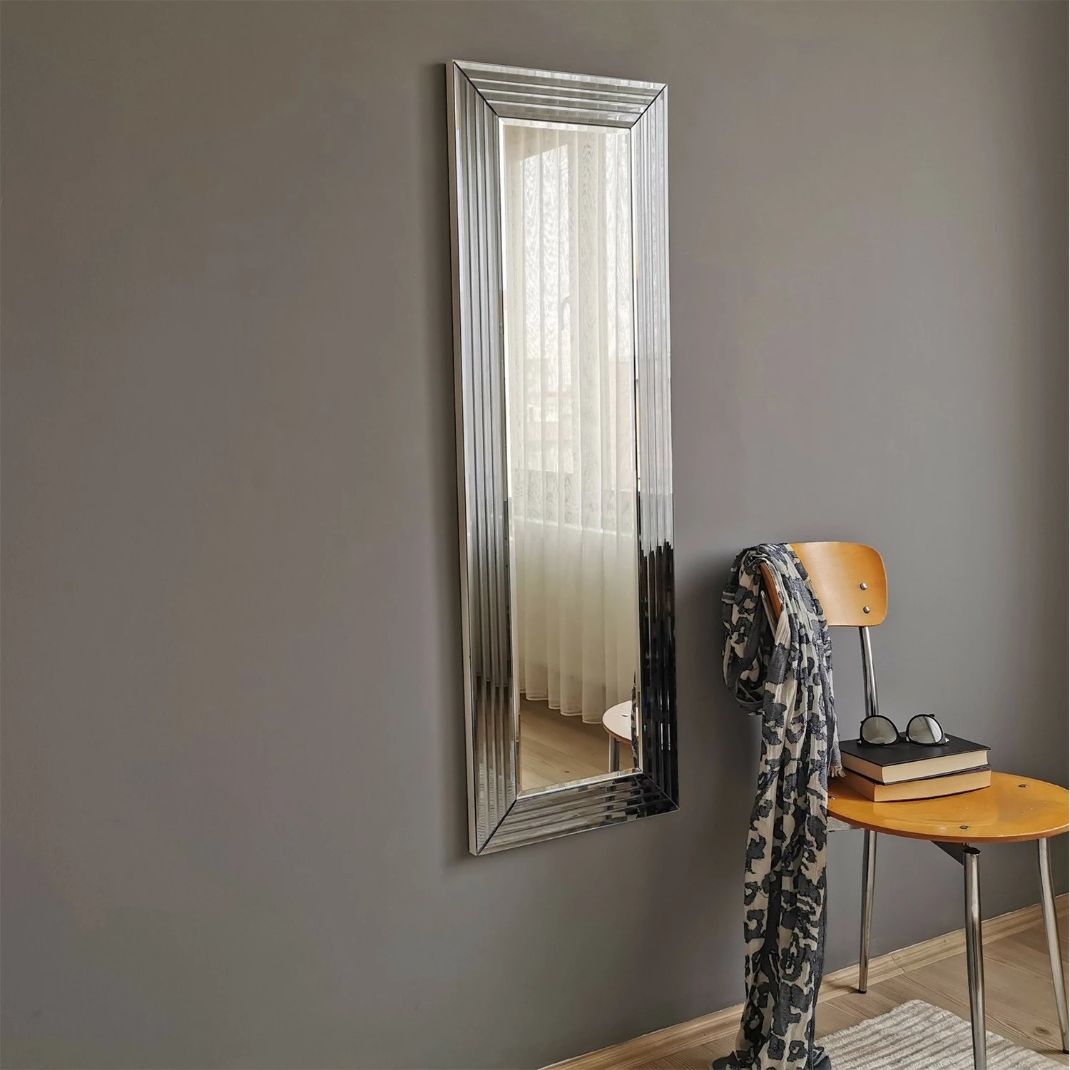 Pasqyrë moderne, ngjyrë argjendi, Skye Decor, A302D, 40x120cm