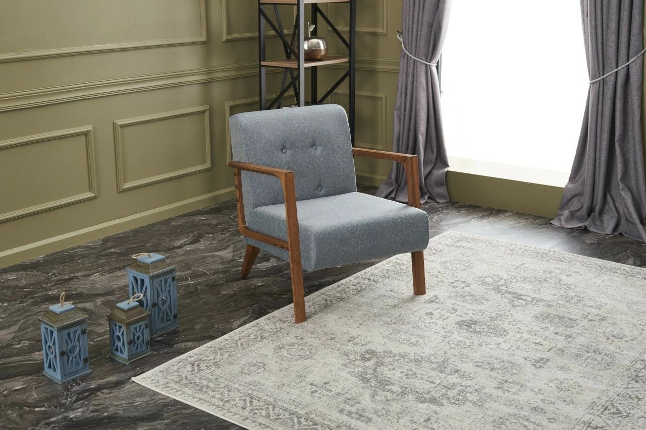 Karrige Wing, Atelier del Sofa, ngjyrë kaltër e çelët