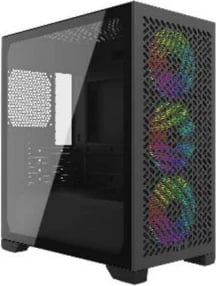 Kasë Cooler Master Elite 302, Midi Tower, Tempered Glass, 3x120mm ARGB, e zezë