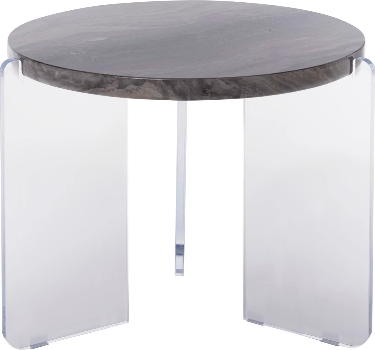 Tavolinë kafeje ACRYCON FH9780.01 MDF me sipërfaqe që nuk përthith ujë, këmbë akrilike Φ64x51H cm