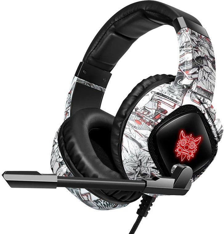 Kufje gaming ONIKUMA K19 Camou, me mikrofon, të bardha