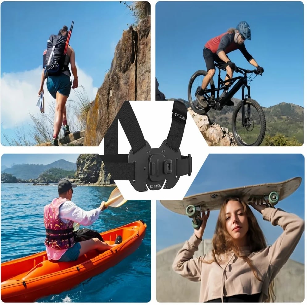 Mbajtëse kraharori Tech-Protect GA100 për GoPro/DJI, e zezë