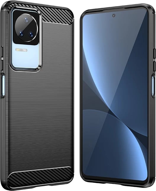 Mbështjellës Hurtel Carbon Case për Xiaomi Poco F4 5G, i zi