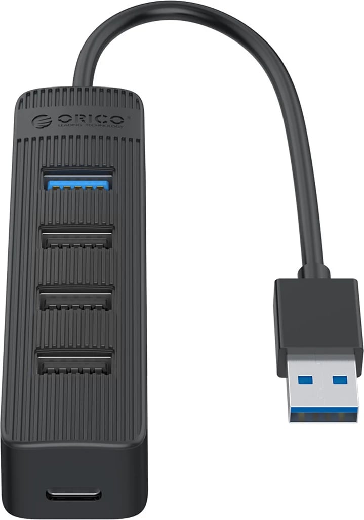 Kasë Orico TWU32-4A, 1x USB-A 3.1 + 3x USB-A 2.0 + USB-C 5V/3A, e zezë