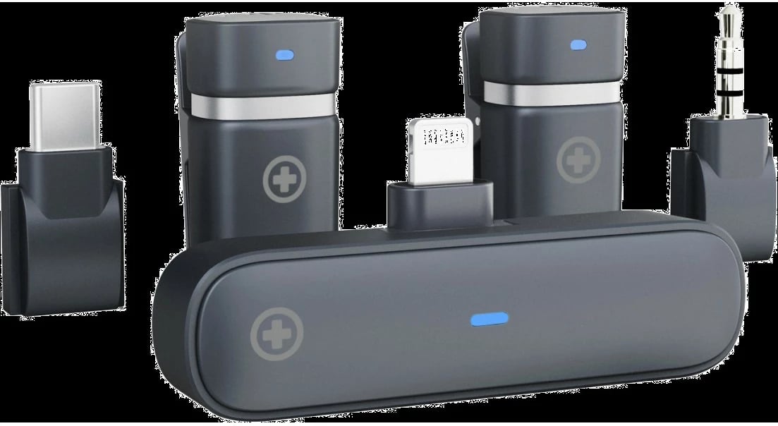 Set mikrofonash wireless Plusonic PS-TDS9, USB Type C/Lightning/3.5mm, WiFi, ngjyrë e zezë