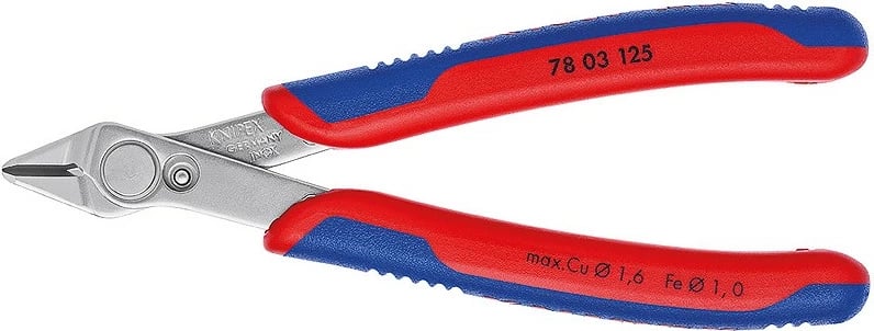 Kërrusëse diagonale Knipex 78 03 125, 125mm, çelik, dorezë plastike, kaltër/kuqe