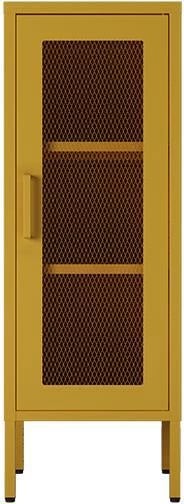 Kabinet metalik Nextdeco me rrjetë, H102x40x40cm, Verdhë