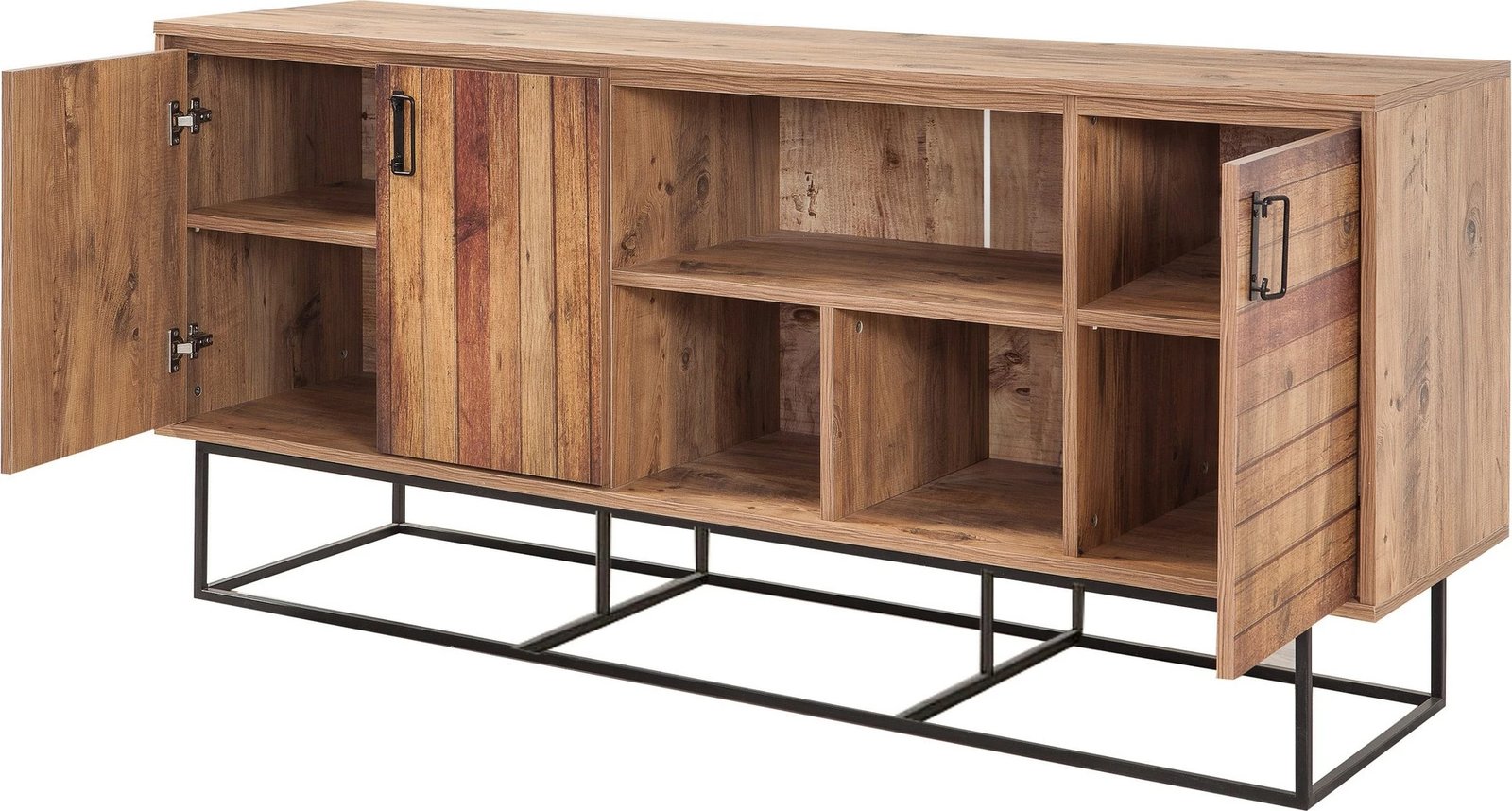 Konsolë Quantum Medula, ngjyrë pishë Atlantike dhe e zezë, 180x80x40cm