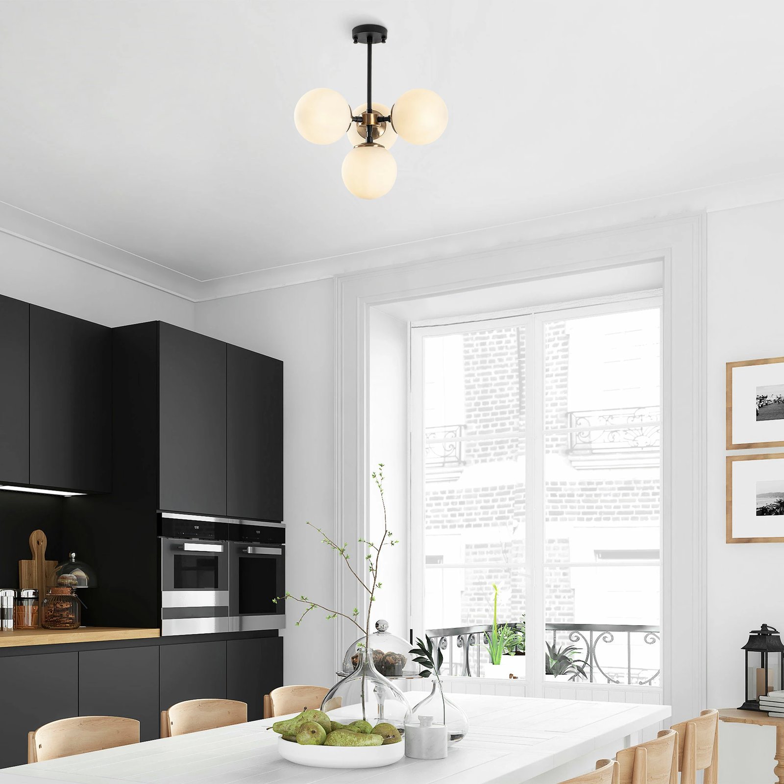 Llambë tavani Opviq, Akkas - 10066, ngjyrë e zezë, antike, krem