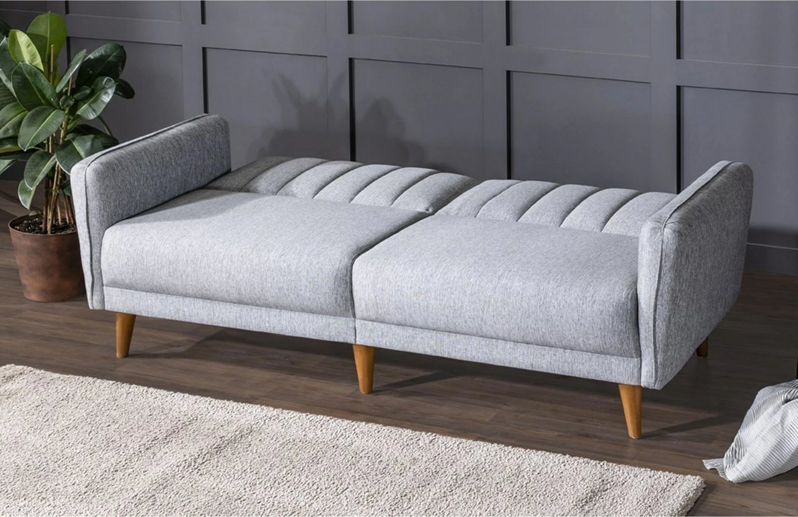 Divan-krevat treshe, ngjyrë gri, Atelier del Sofa