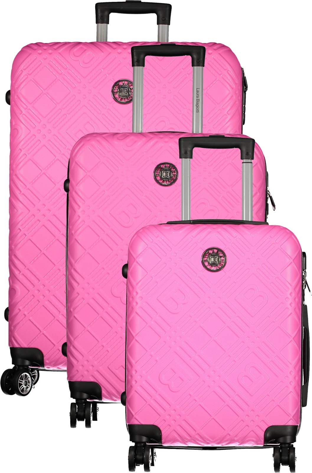 Set i valixheve LAURA BIAGIOTTI Large Trolley femra, rozë