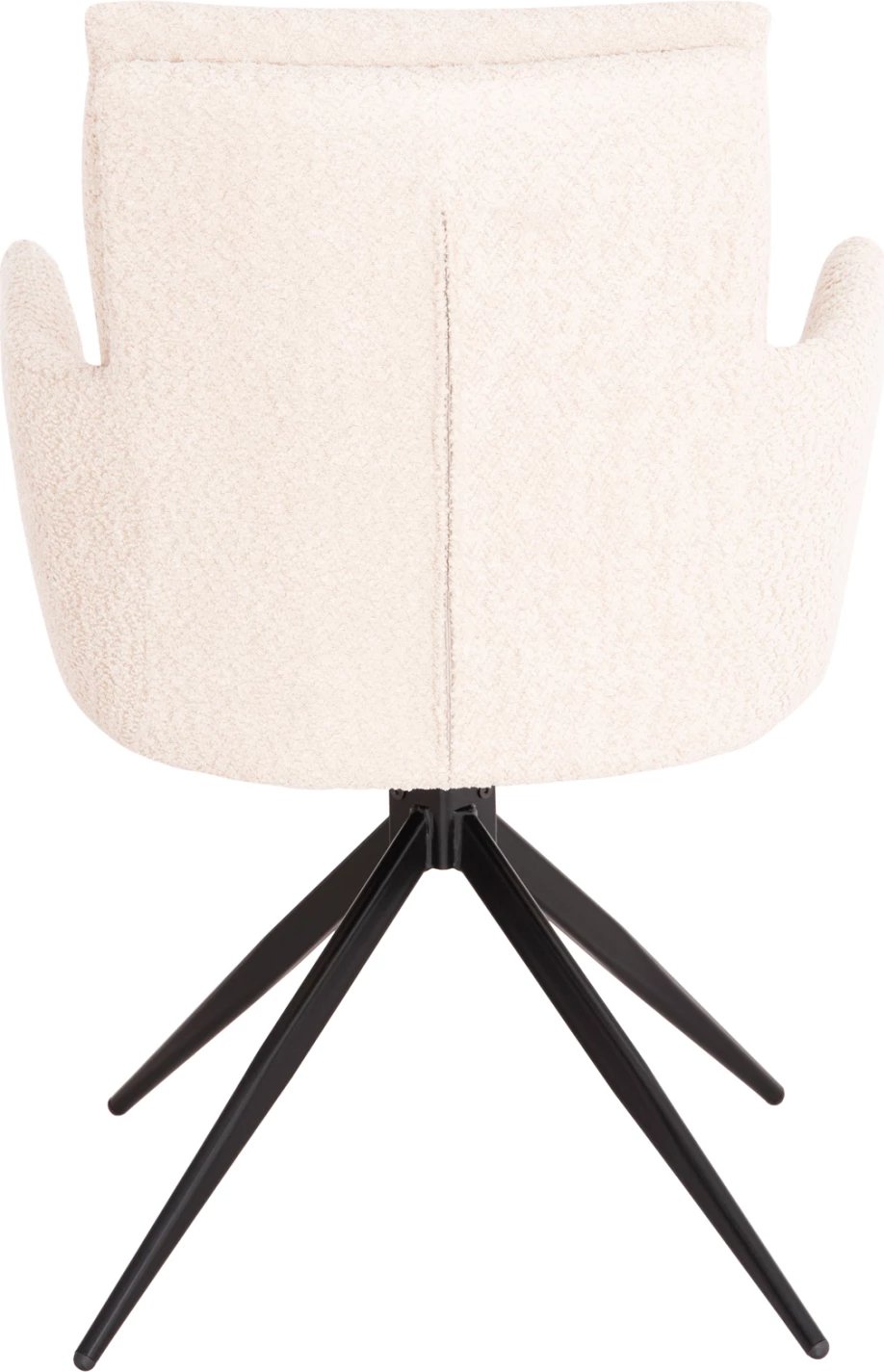 Karrige për ngrënie me krahë, rrotulluese, ngjyrë bezhë, FH9942.07, pëlhurë boucle-metal, 62x60x90H cm