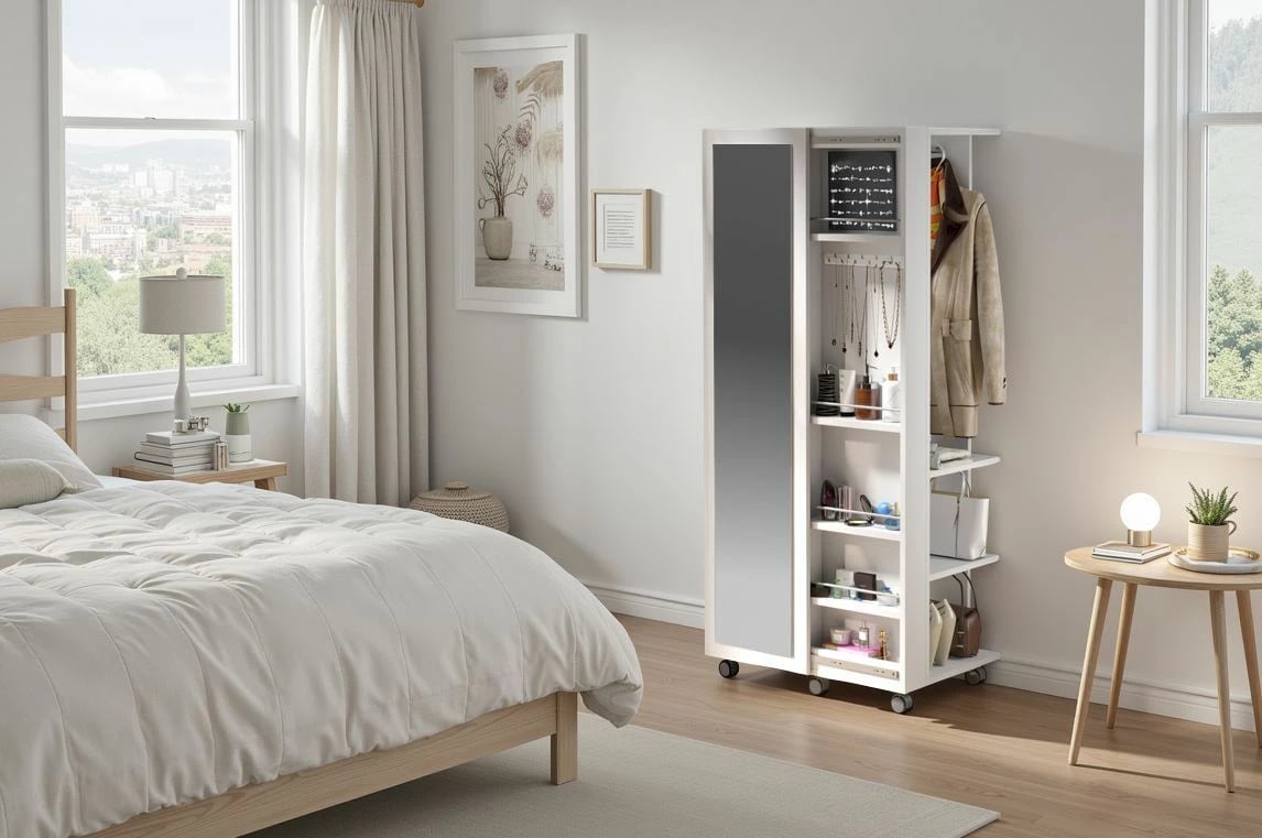 Dollap për stoli, Skye Decor, ngjyrë Atlantic Pine dhe e bardhë, Mirvela