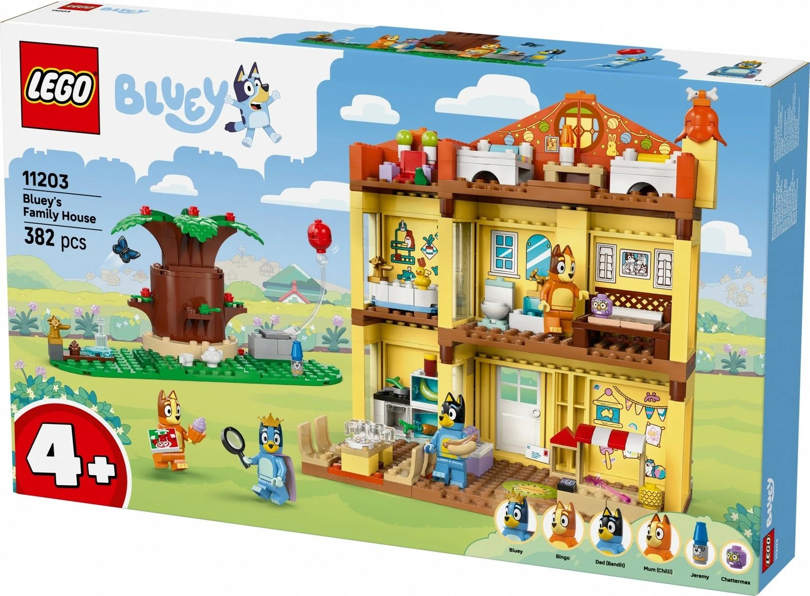 Set LEGO Bluey Blue Family House 11203, 382 pjesë, plastikë, për fëmijë, shumëngjyrësh