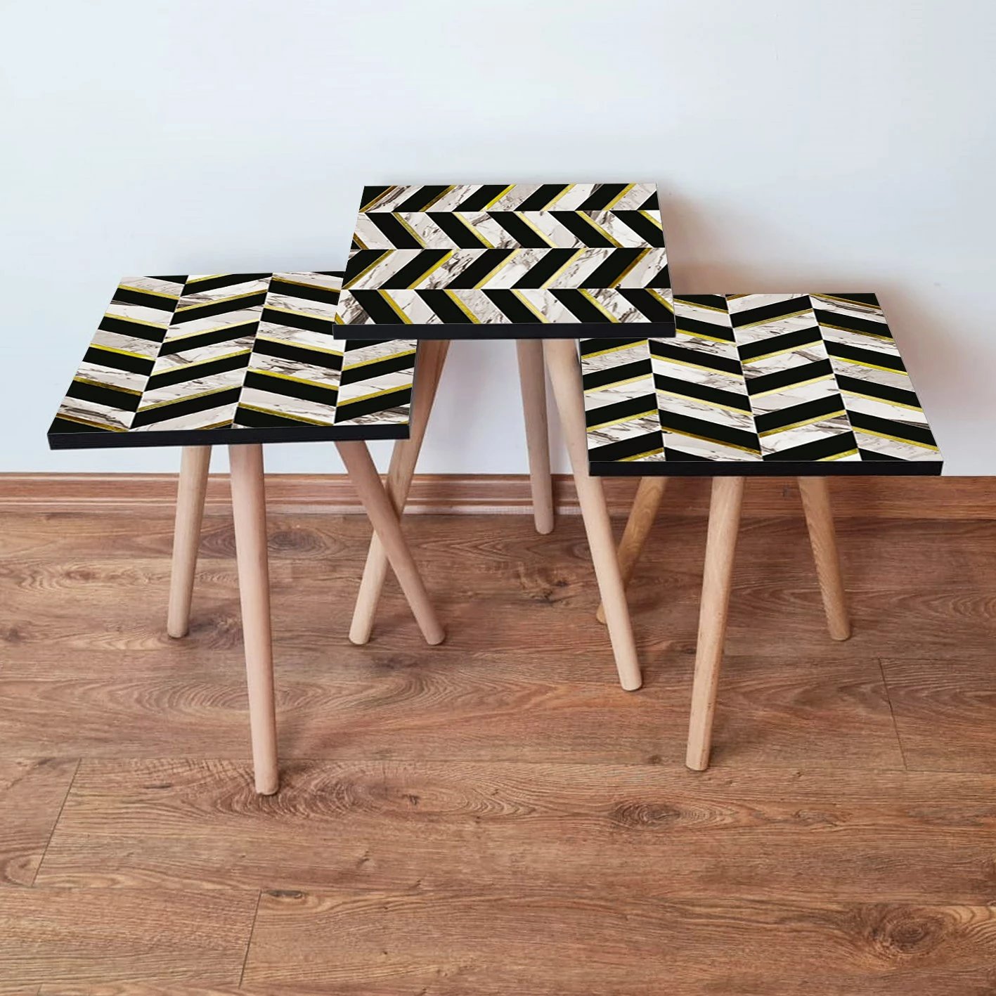 Set tavolinash ndihmëse, 3 copë, Skye Decor, 3Shp132, e bardhë