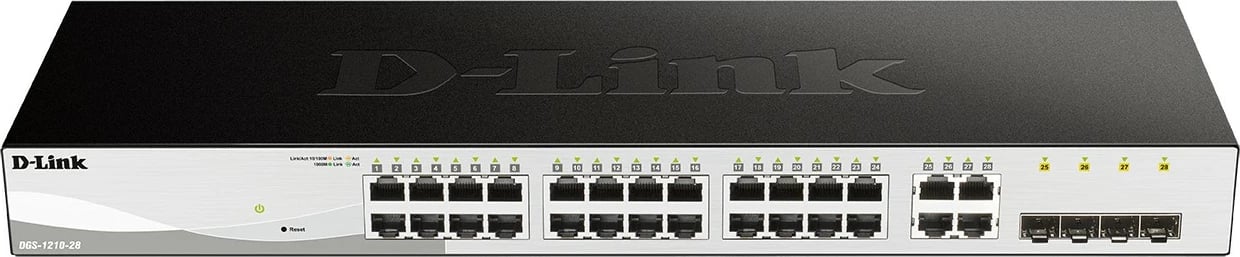 Switch D-Link DGS-1210-28, Managed, L2/L2+, Rack mounting, 1U, Ngjyrë e zezë