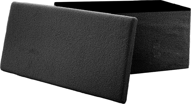 Stool-trunk Forward, stof bouclé anthracite, 76x38x38cm, set prej 4 copësh
