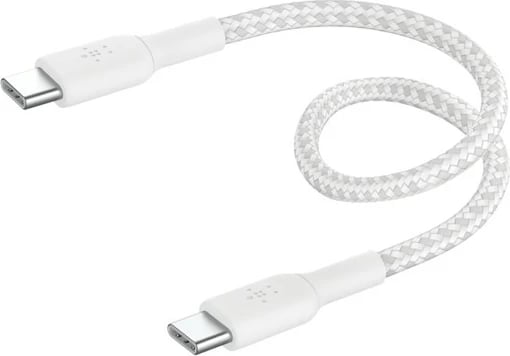 Kabllo Belkin BoostCharge, USB C në USB C, 0.15 m, e bardhë