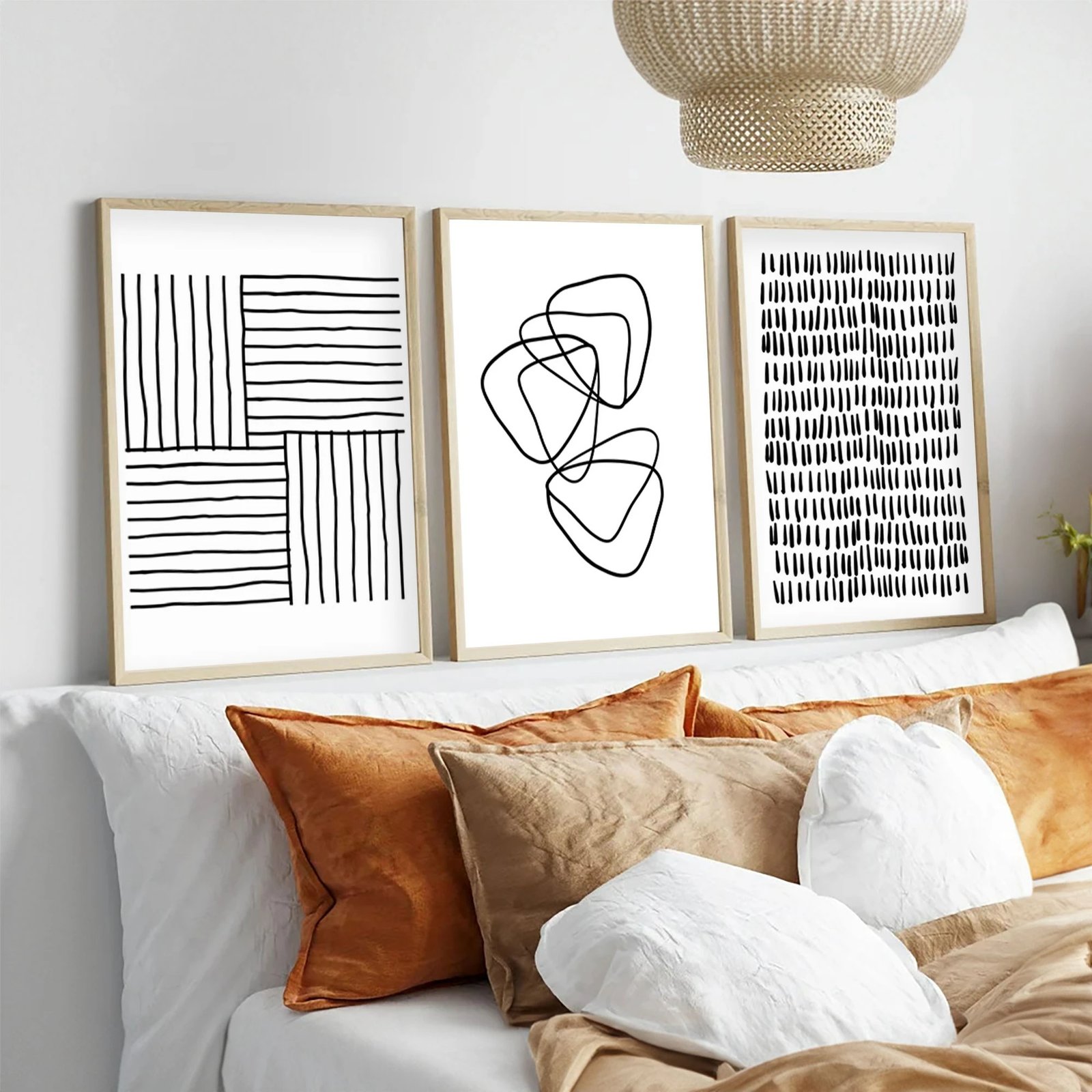 Pikturë dekorative me kornizë MDF (3 copë), Wallity, Huhu239, 20x30cm