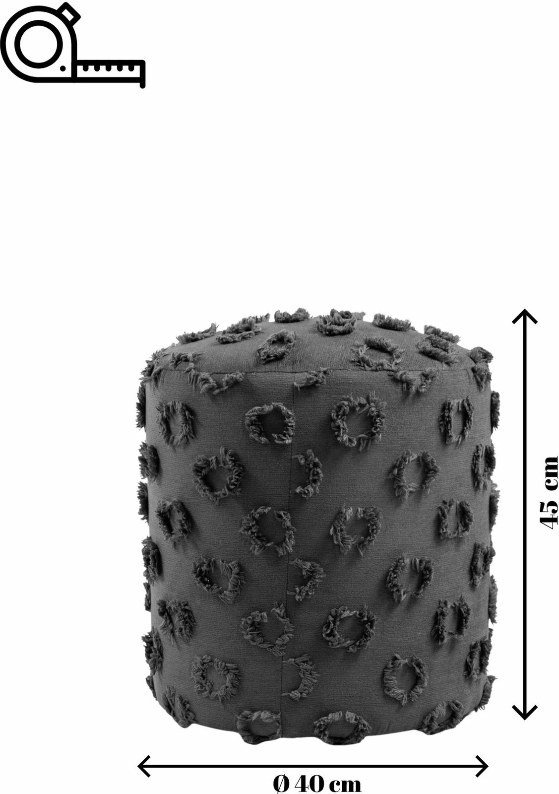 Tufet Astrid, ngjyrë antracit, Atelier del Sofa