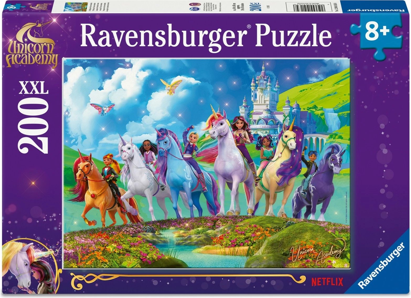 Puzzle XXL Ravensburger Unicorn Academy, 200 pjesë, shumëngjyrësh